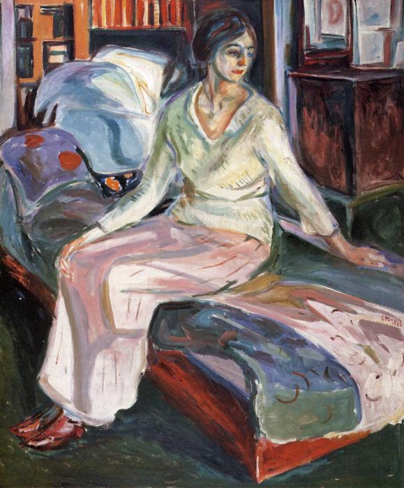 Model on the Couch, 1924-1928 - Edvard Munch Painting